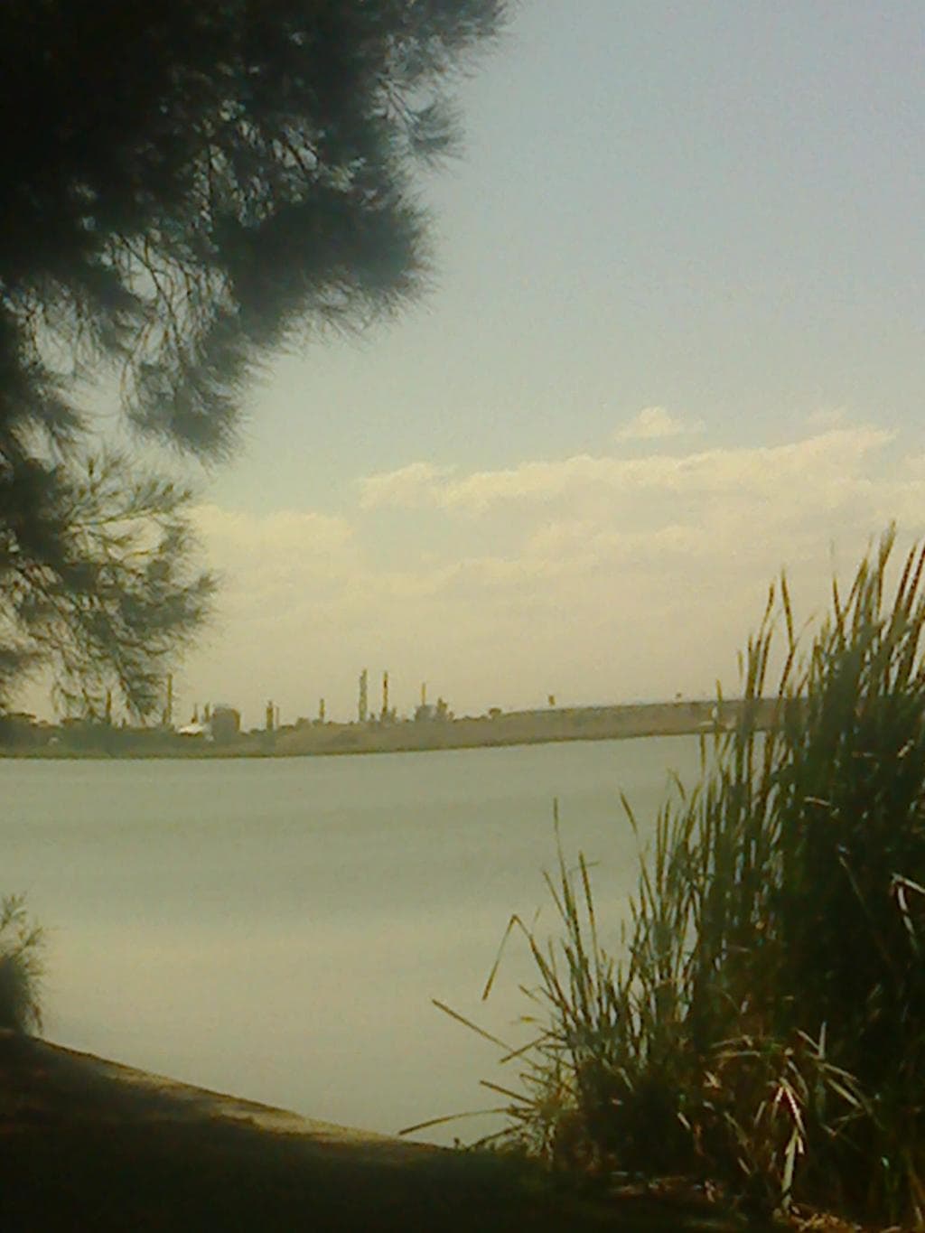 Cherry Lake, Altona:  View across the Lake shows the Mobil Refinery in the distance [December 20