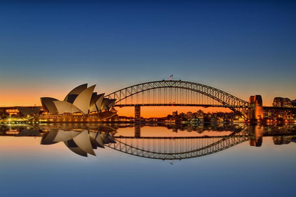 Harbour bridge and Oprah house - at sunset