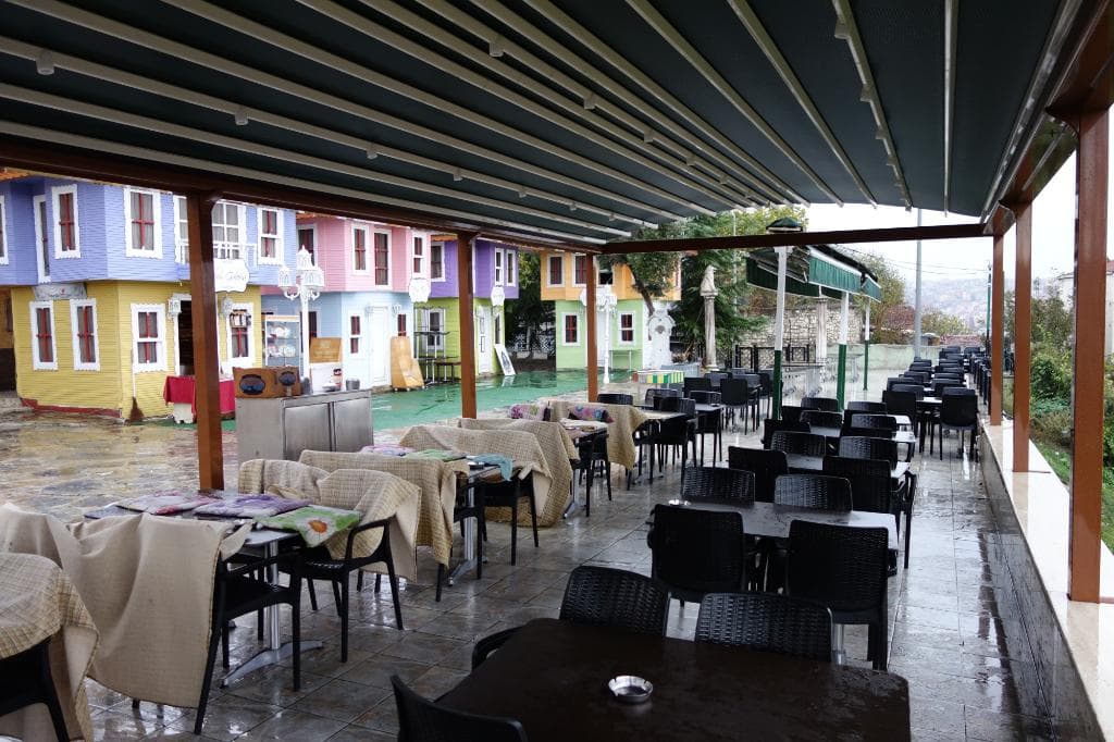 Outdoor seating...there is (nice and warm) indoor seating as well