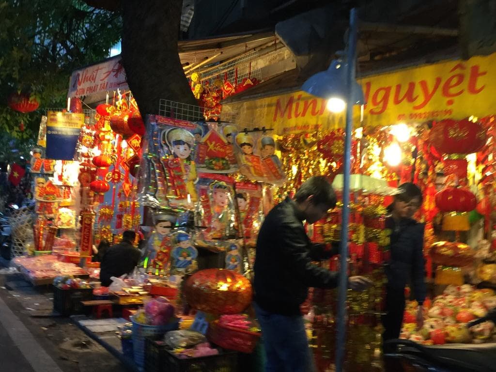Old Quarter Night Market Hanoi Vietnam