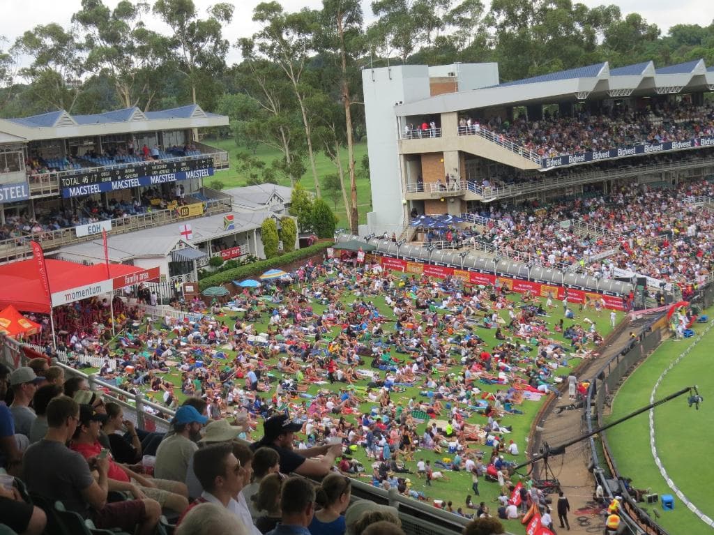 The grassy bank and beyond
