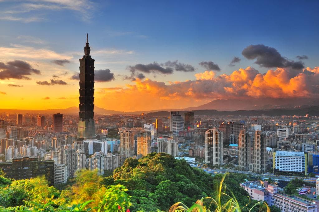 台北101黃昏景色