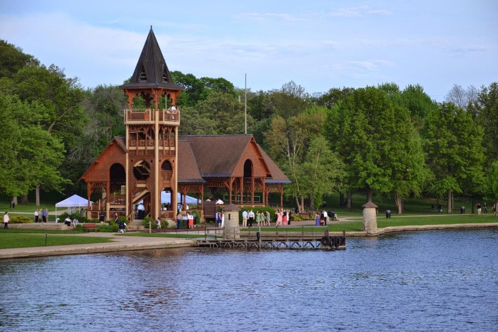 View of the park from the river boat