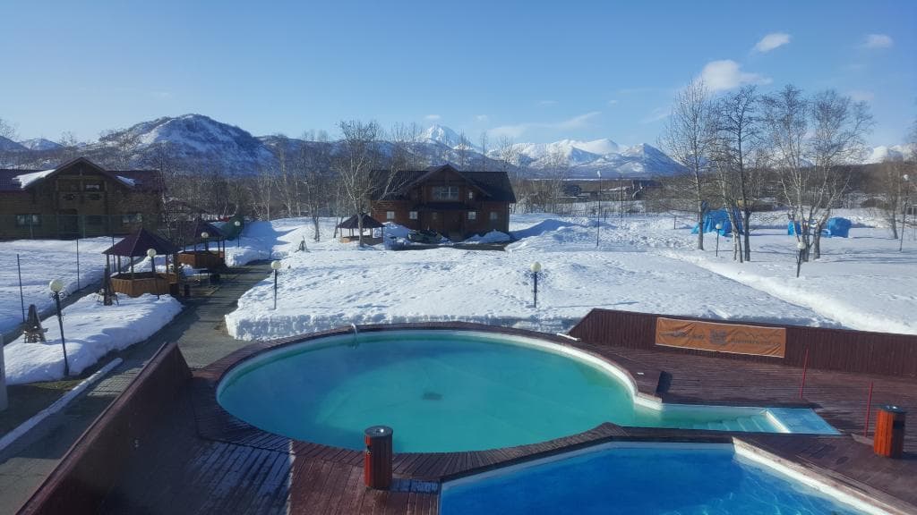 Еще снег вокруг ... но уже тепло ... а тем более в воде из источника