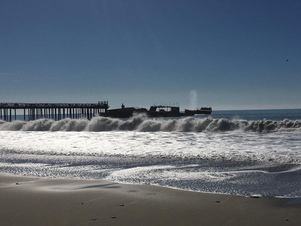 View walking on beach.