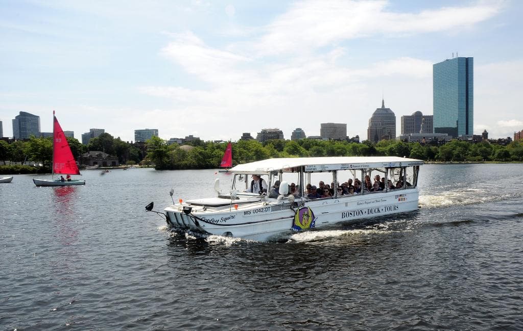 Copley Squire on the river with the Boston Skyline