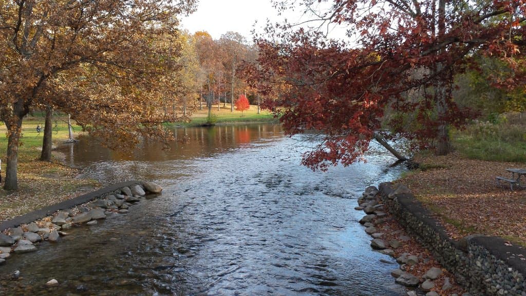 Huron River in fall '15, from trail bridge