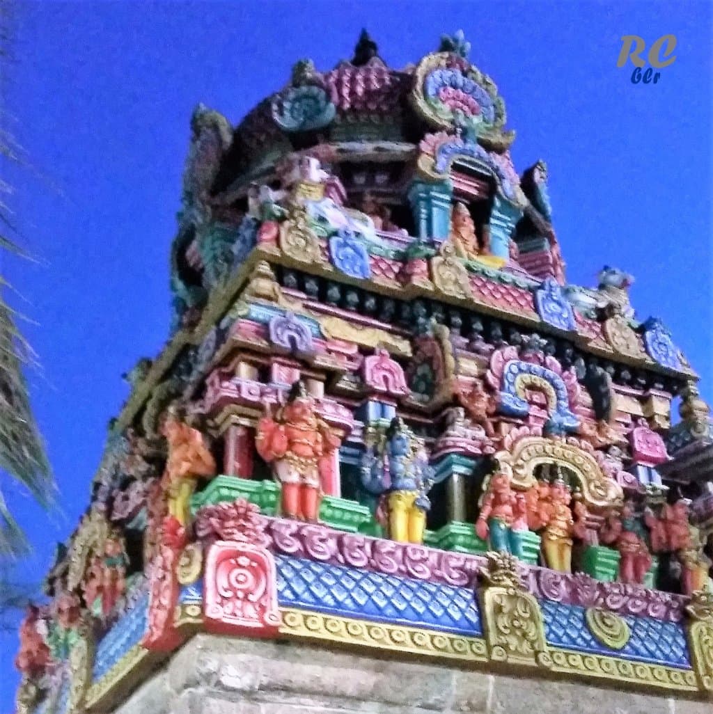 Vimana above the sanctum, with charming sculptures