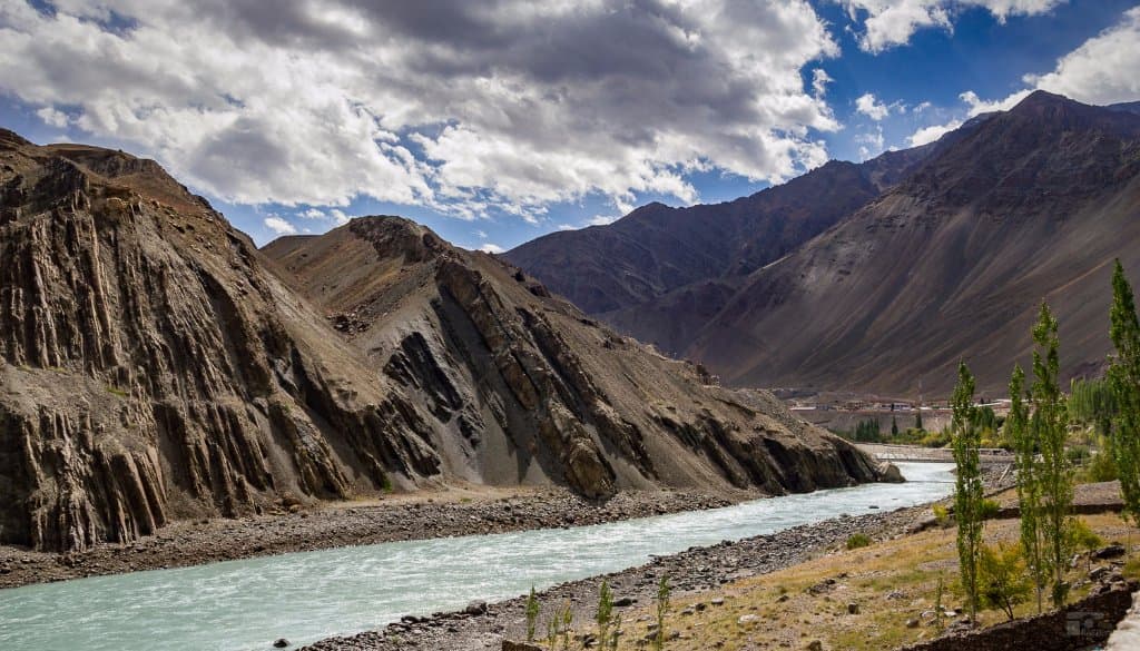 View of Indus behind Alchi Choskor Monastery