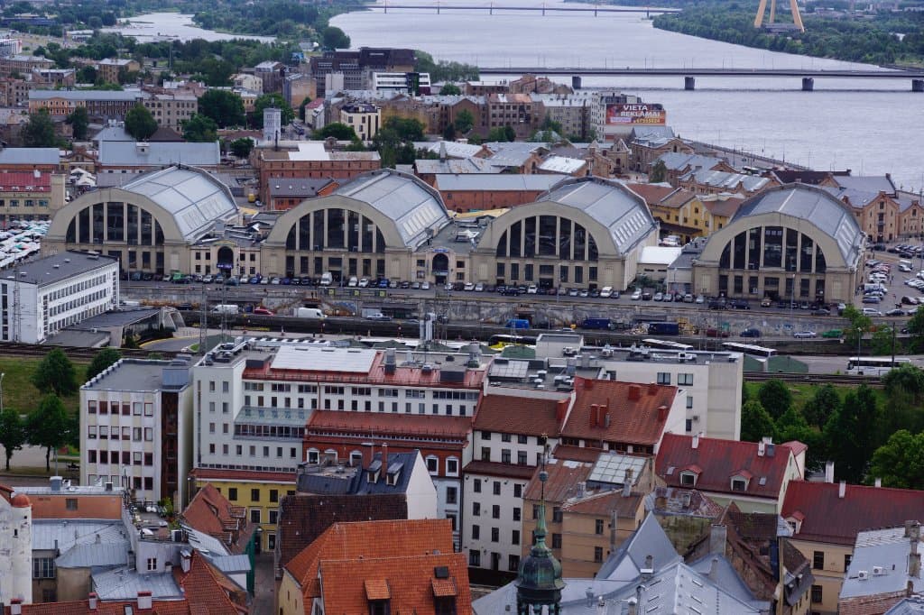 Central Market in Riga von oben.