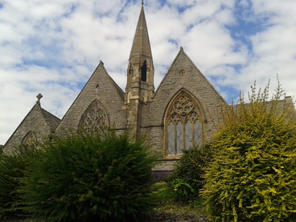 The front of the church from Hampsfell Road