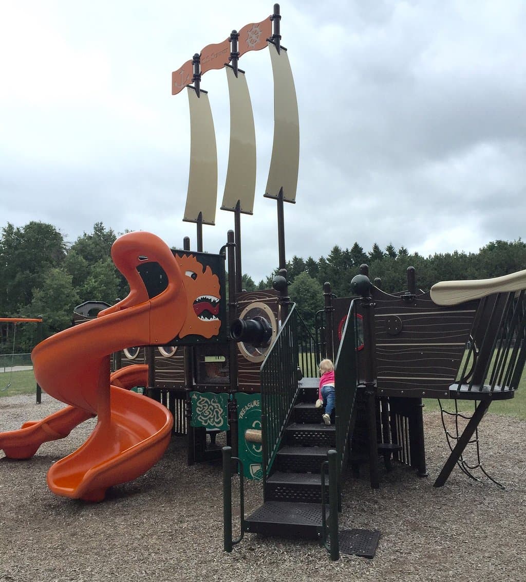 The kiddos favorite park in Ludington, a pirate ship and the beach is just steps away!