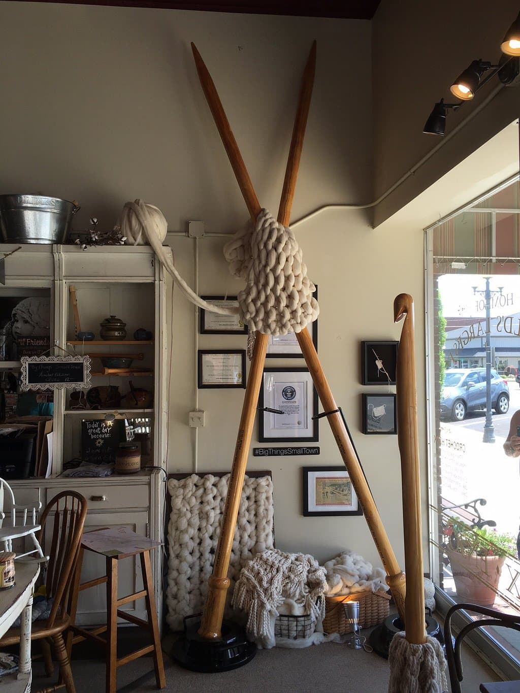 The World's Largest Knitting Needles and Crochet Hook