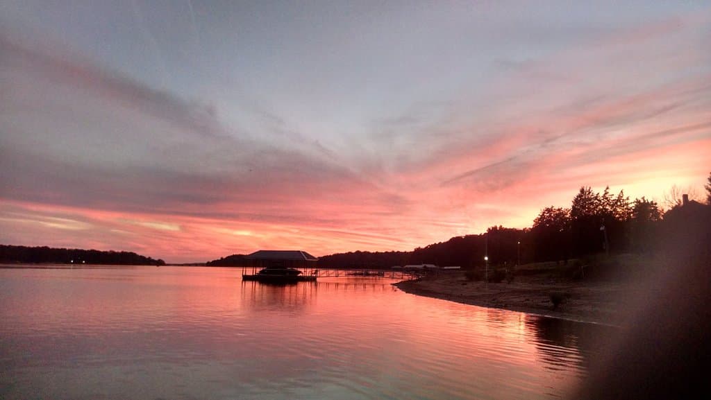 View from our backyard at the lake...gorgeous sunsets here!