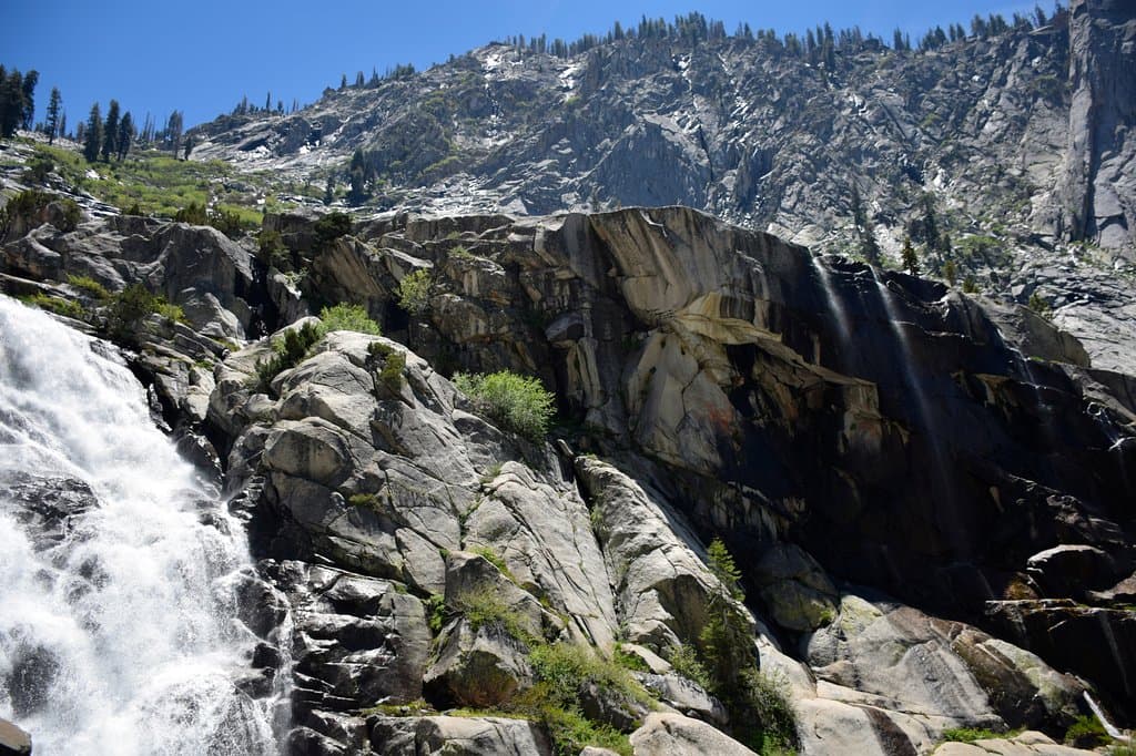 Top of falls with smaller falls to the right