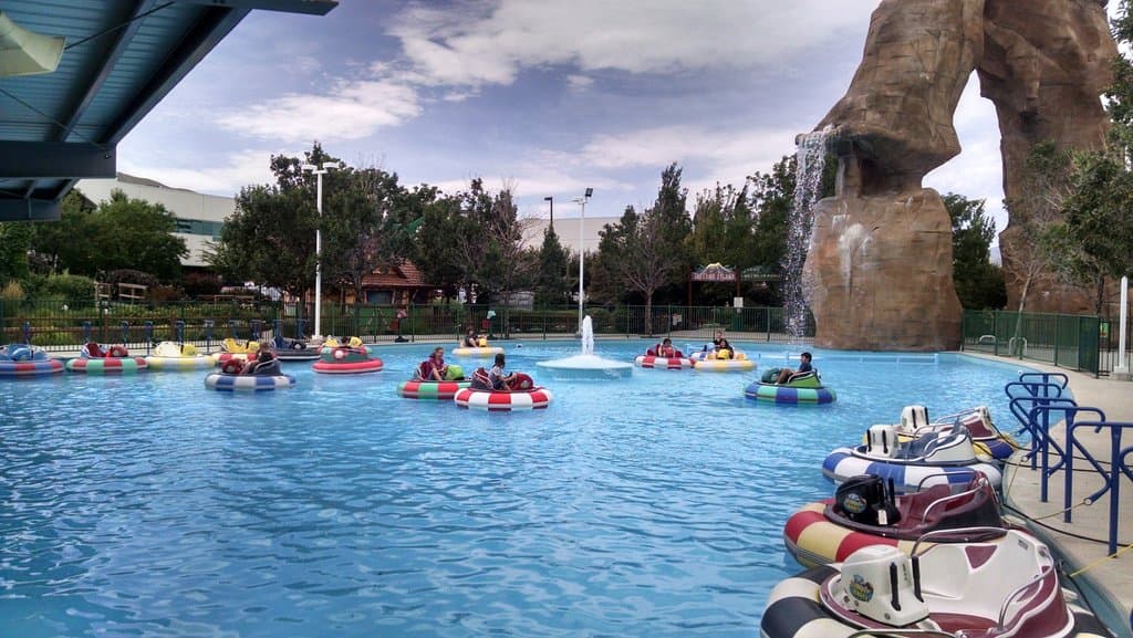 Bumper boat fun.