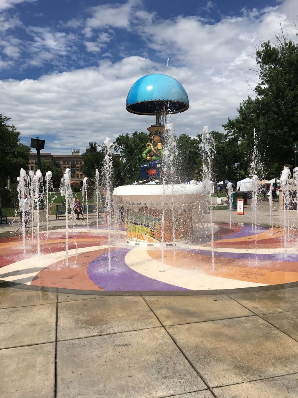 Uncle Wilbur Fountain: fun for children to run through on a hot day!
