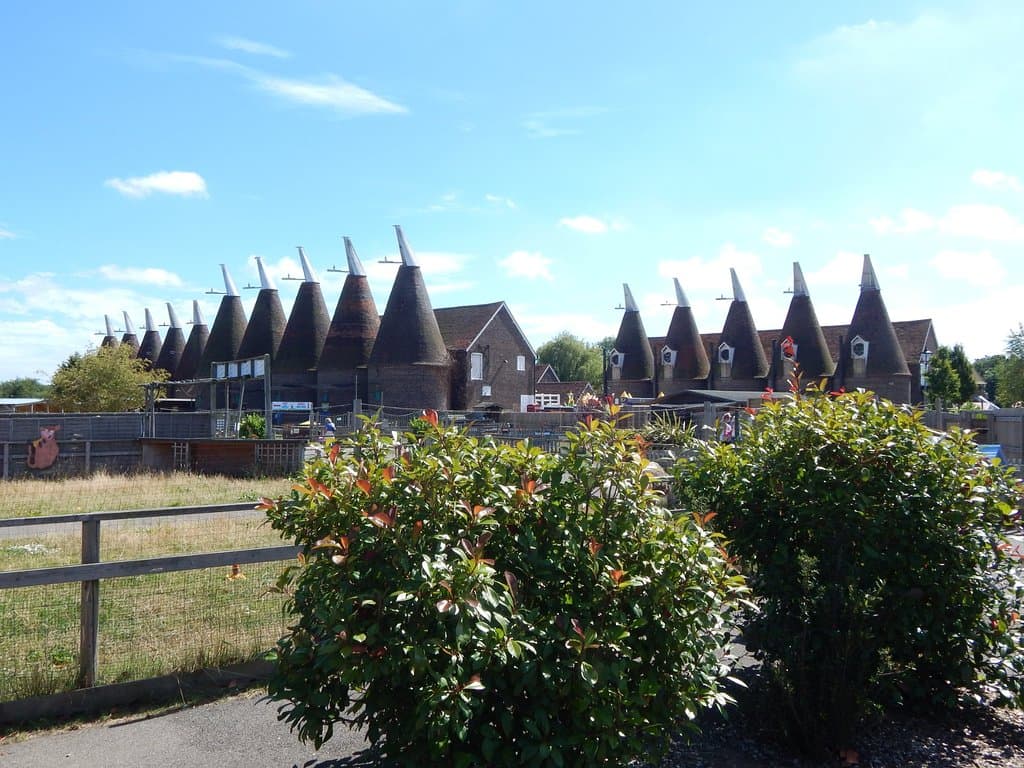 The oast houses.