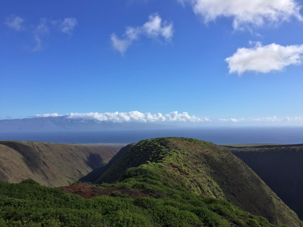 Looking eastward toward Moloka`i.