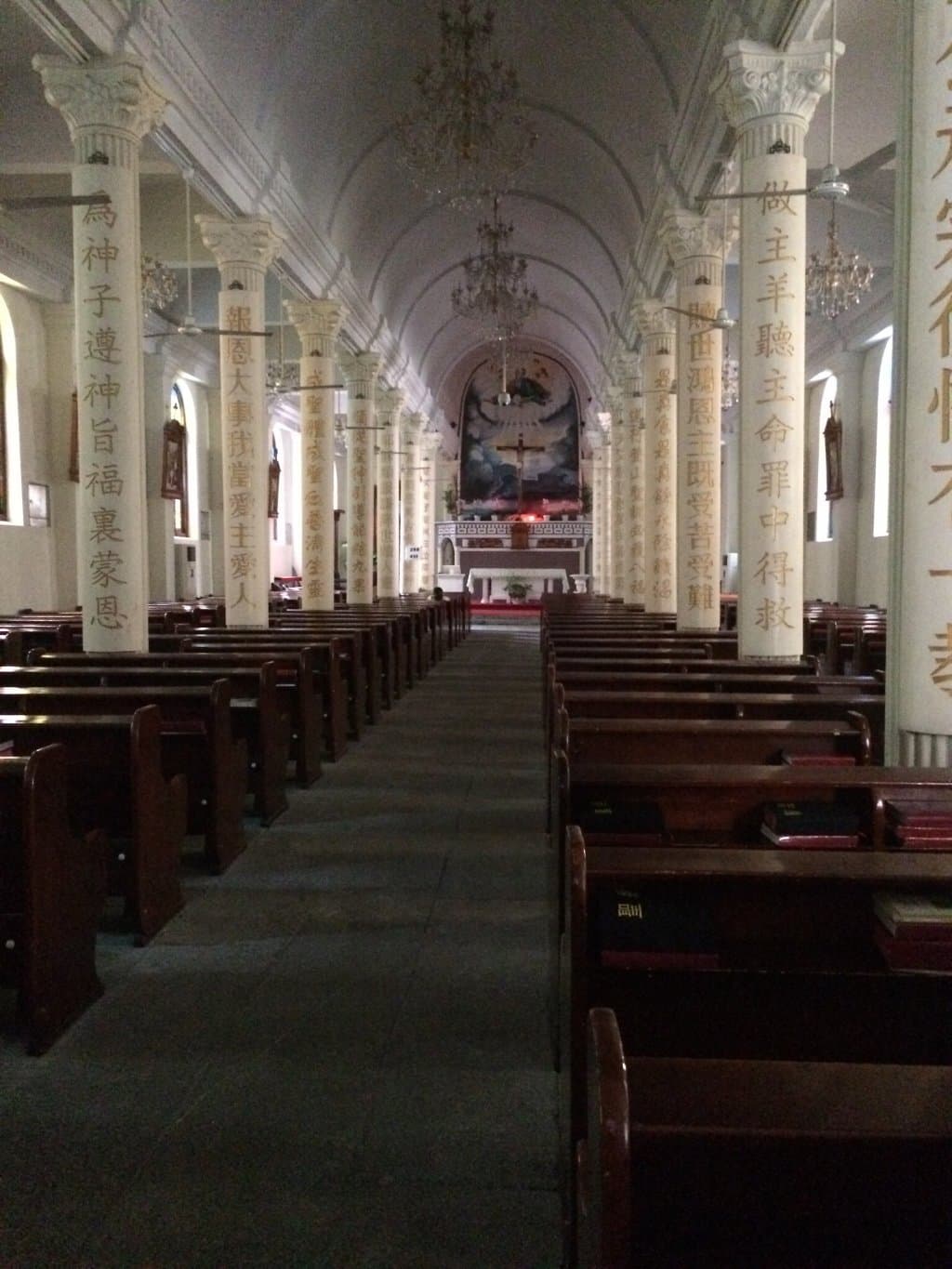 Beautiful church, nice people. English mass is at 6:30 on Saturday evening.