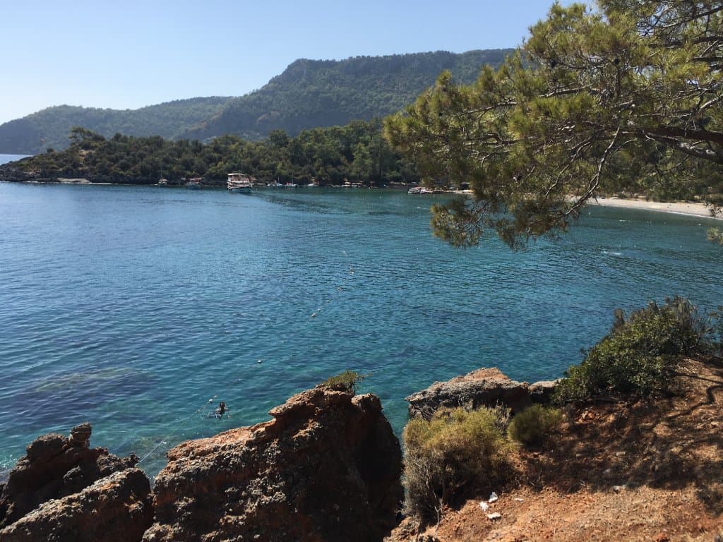 The view from a hiking trail by the beach
