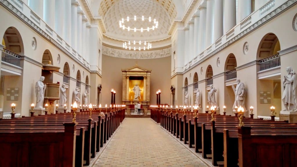 Inside the church