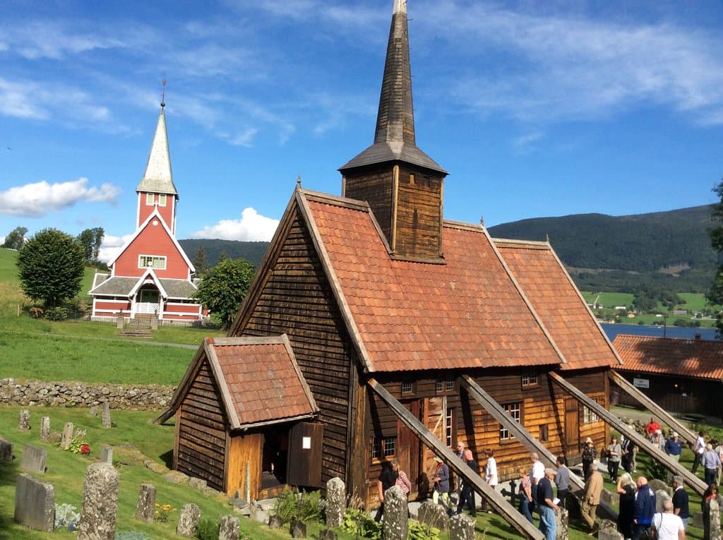 Lovely historical church with a new one in the background
