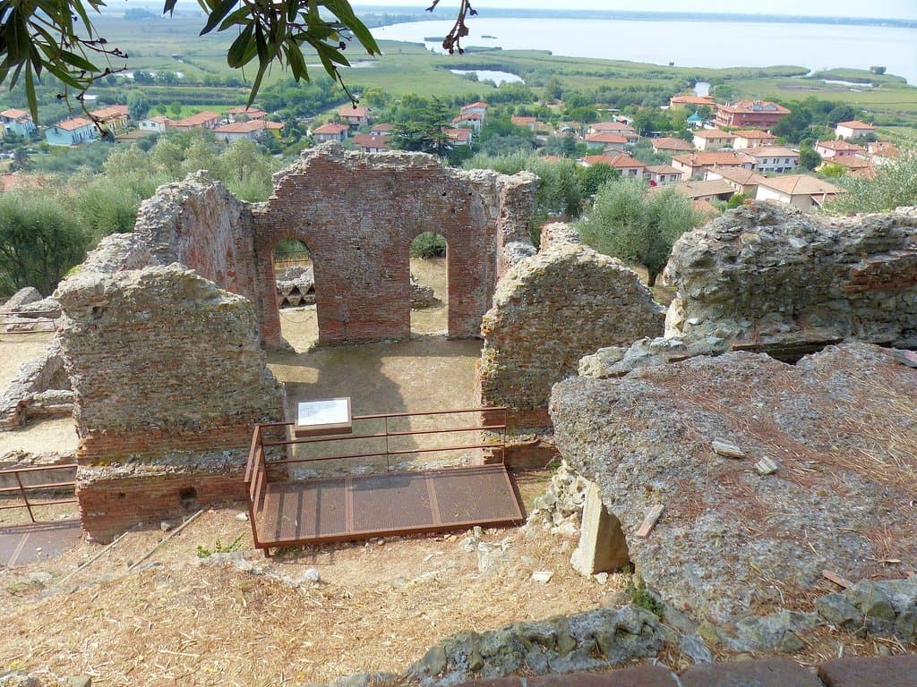 lake Massaciuccoli reserve-remains of Roman villa overlooking the lake