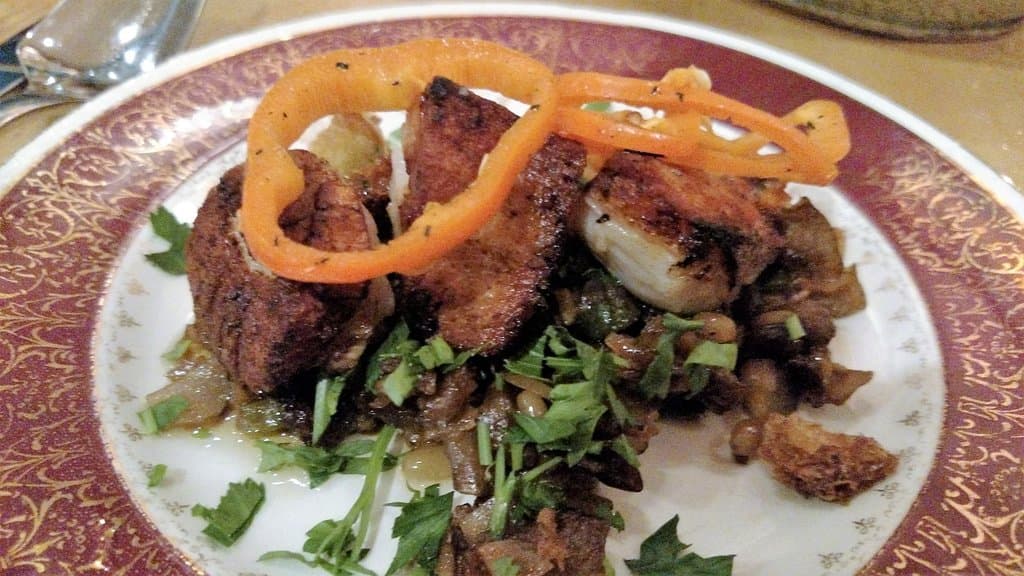 Scallops w Eggplant Caponata