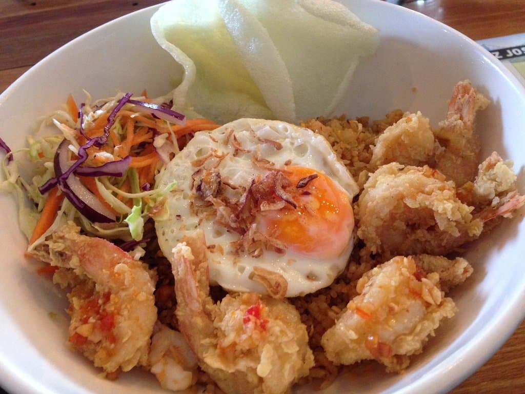 Indonesian Rice with prawns