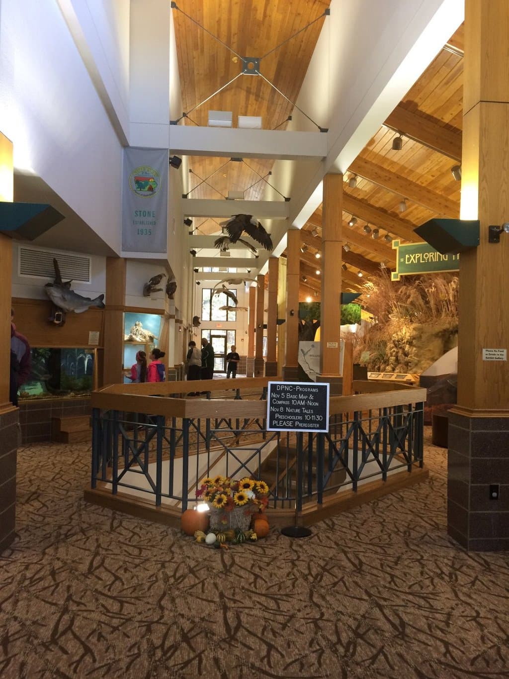 Just inside the main entrance