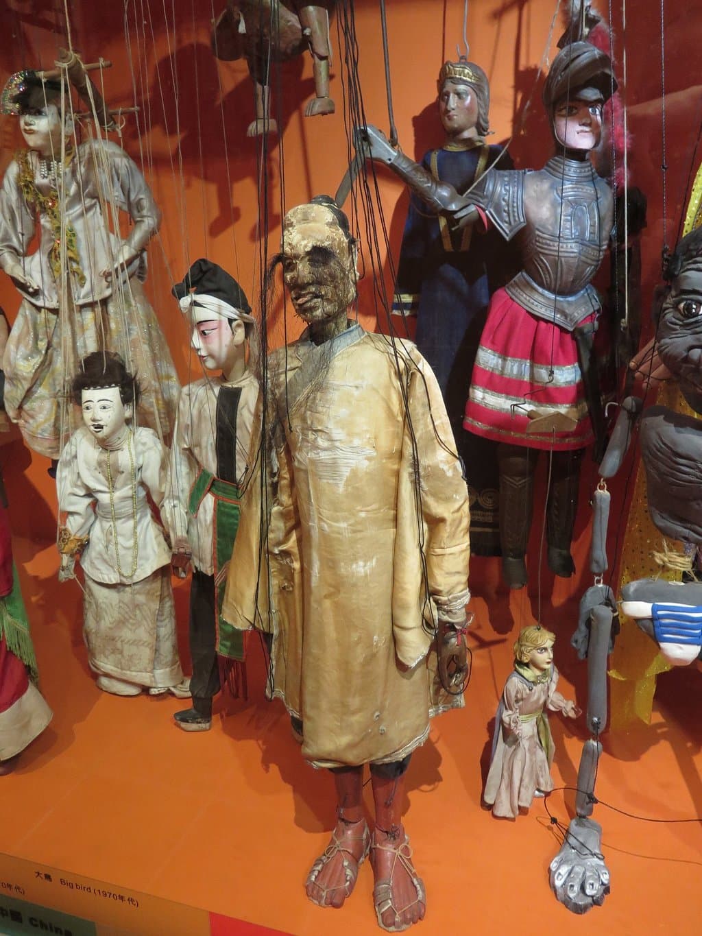 some puppets on display