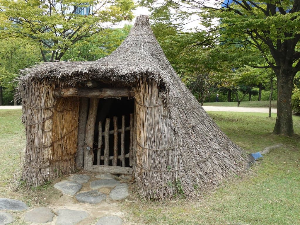 Exterior of a hut