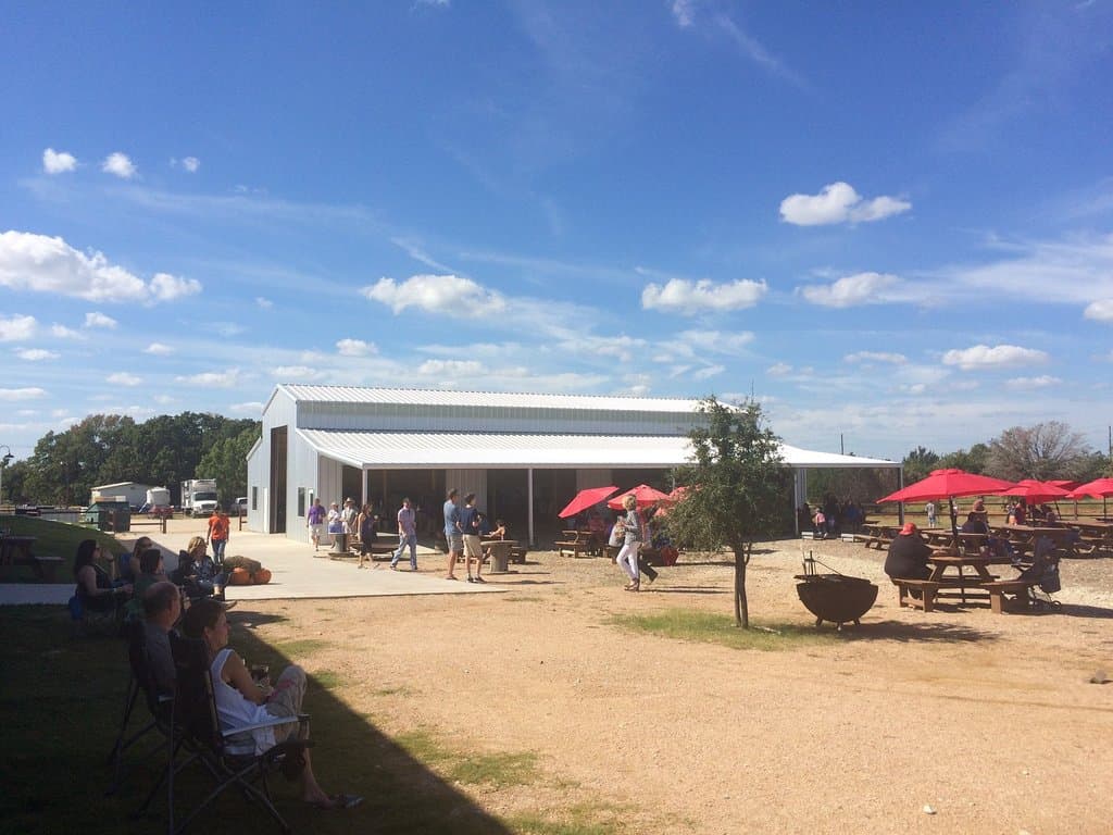Newly added tap room in the background