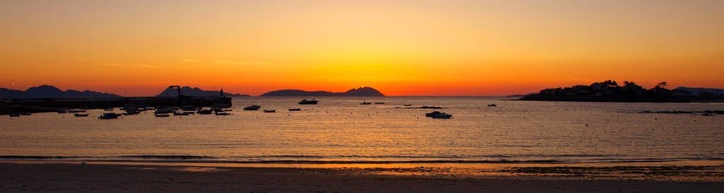 Anochecer en la playa de Canido, Vigo