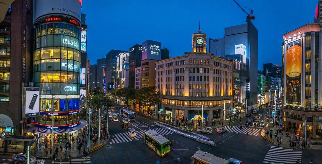 Explore the shops at Ginza