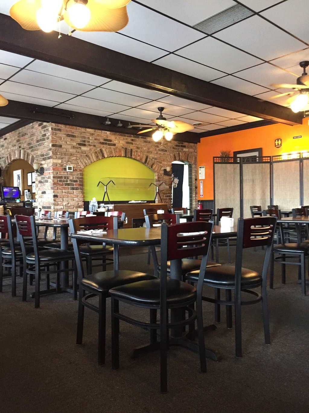 Outside, inside and Menu cover. Food: Green Curry and Basil Fried Rice with added Pineapple. Pic