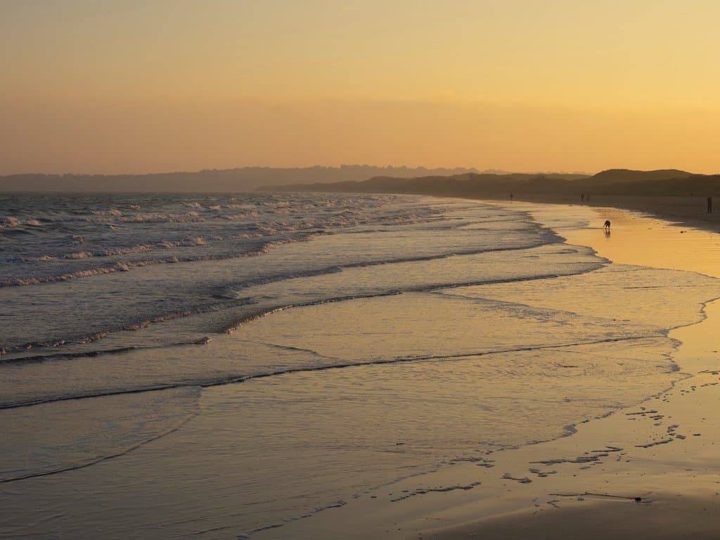 Donabate Beach at sunset.