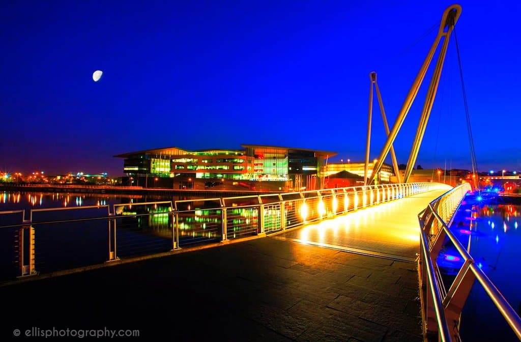 The footbridge towards the Uni and the Shopping Mall
