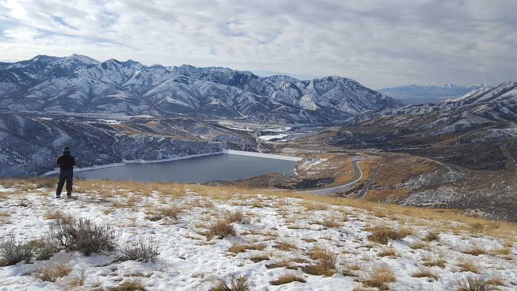Reservoir after first snow of the season