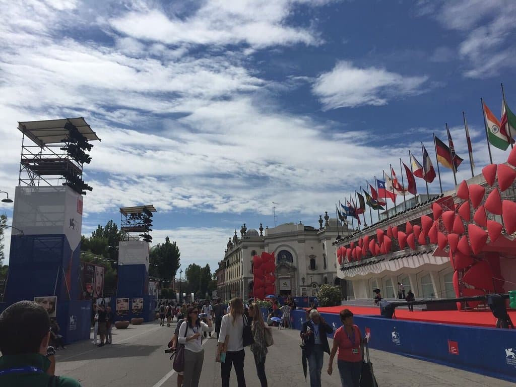 My first day at the Venice Film Festival. Main venue to the right and others around the square. 