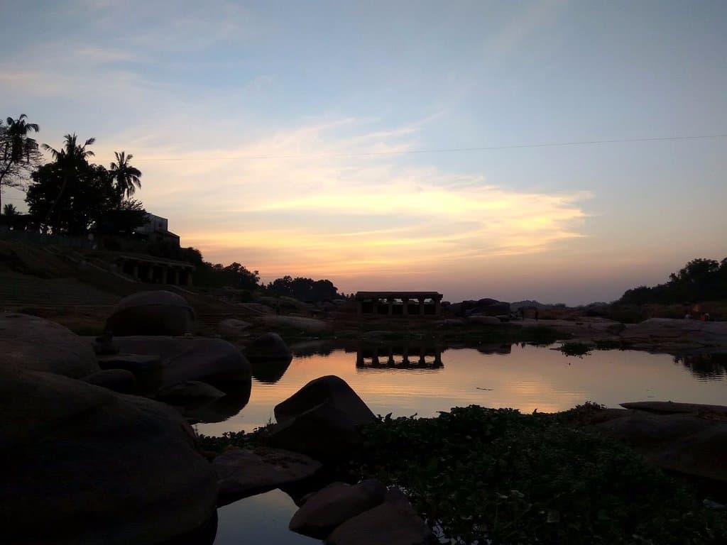 An evening picturesque view of the river