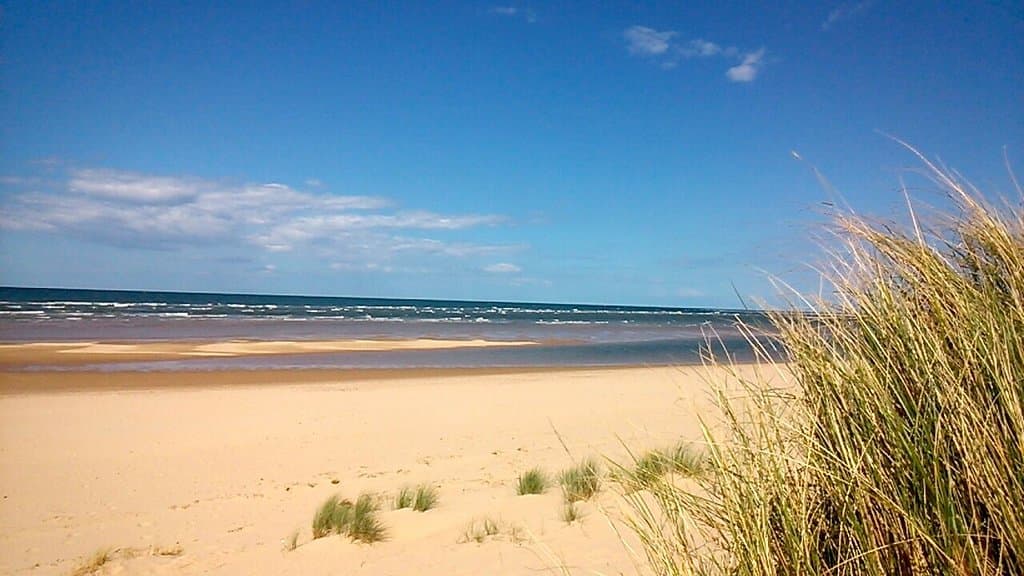 Holkham Bay's sandy beach
