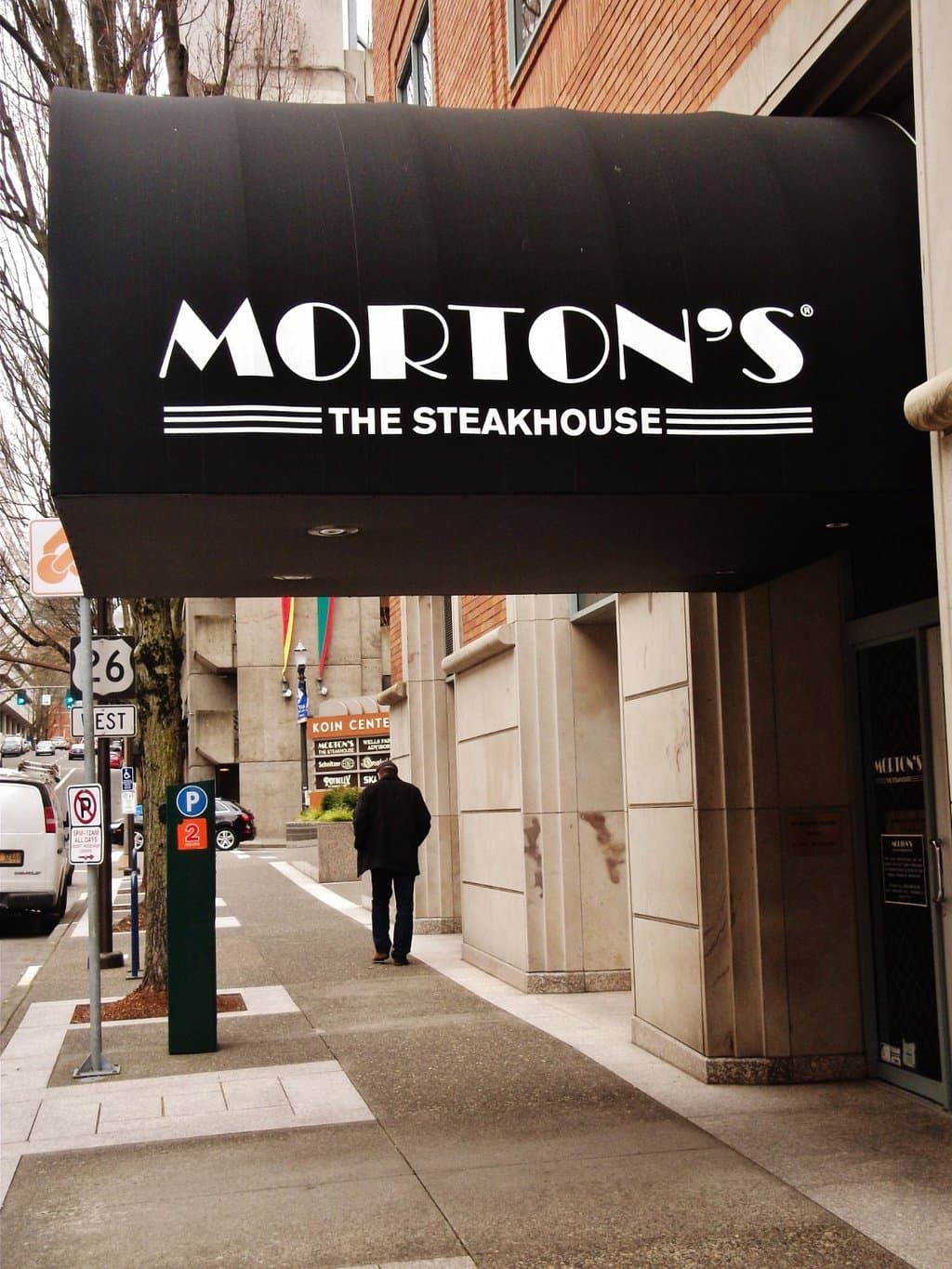 Awning on south side of Koin Building