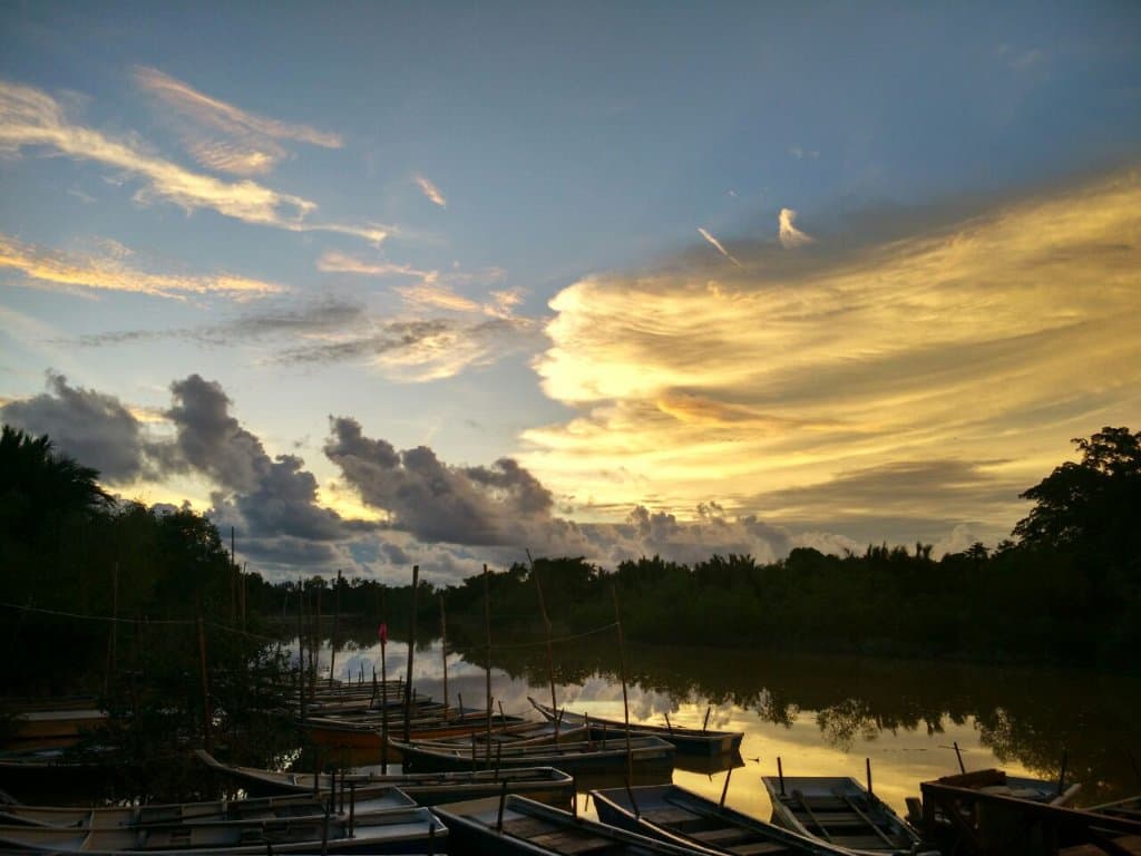 sunset at river