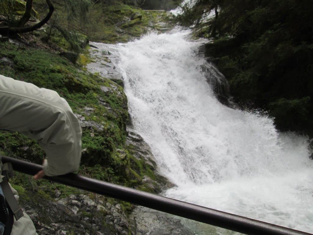 A raging waterfall