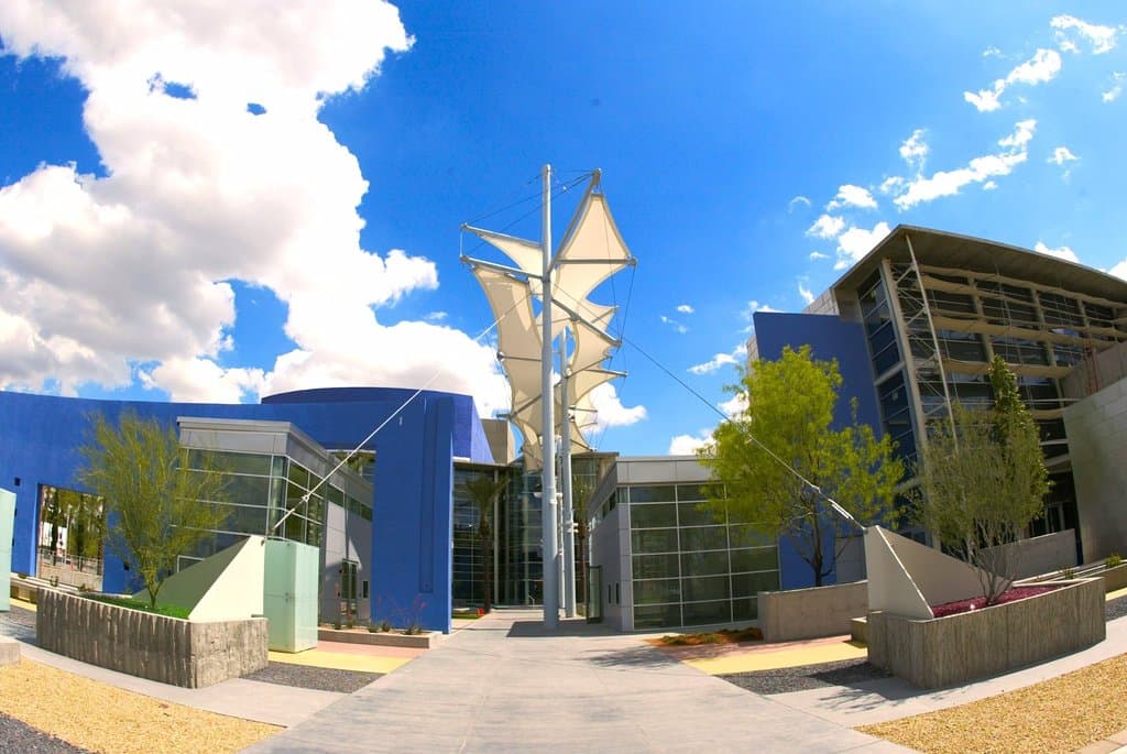 Mesa Arts Center's iconic shade sails. 