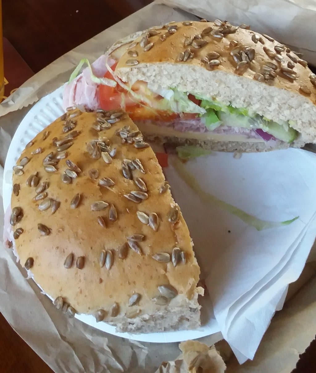 Typical filled roll from the Honeycomb Bakery