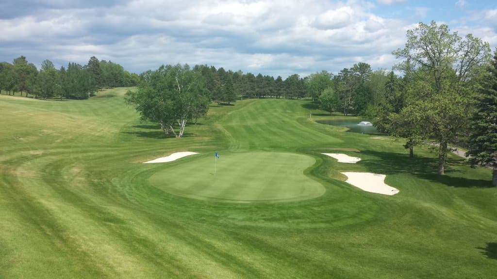 The 18th from the deck at the grill.