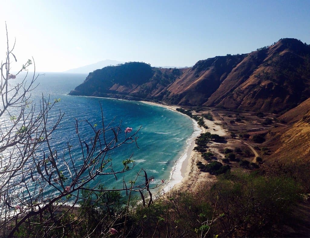 Climb up to the statue and be rewarded with this view of the sea and the hills